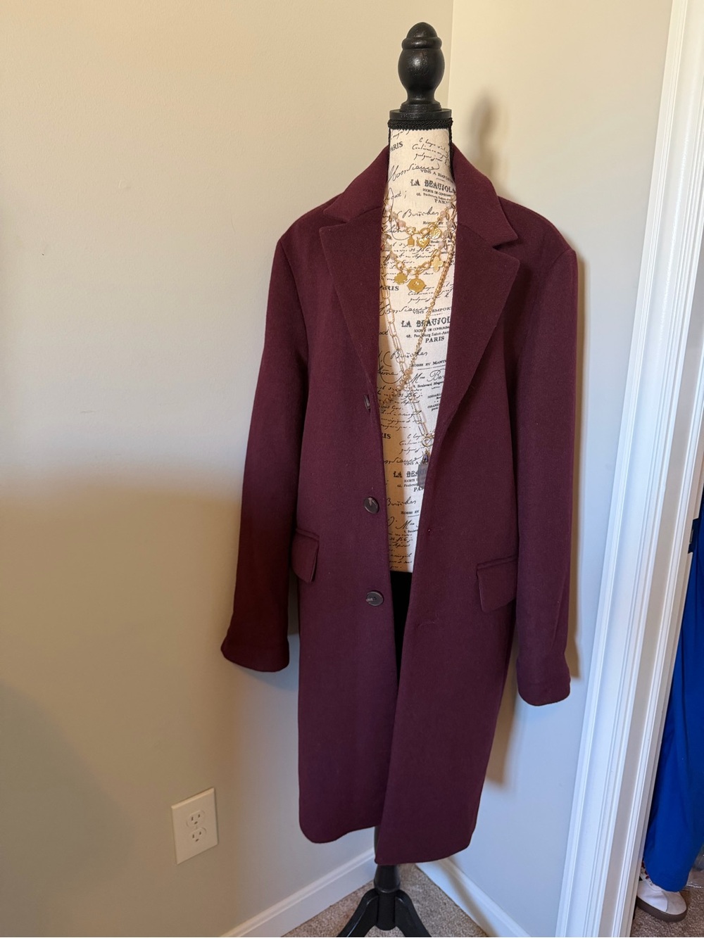 Esprit Women's Burgundy Tailored Trench Coat size Medium
